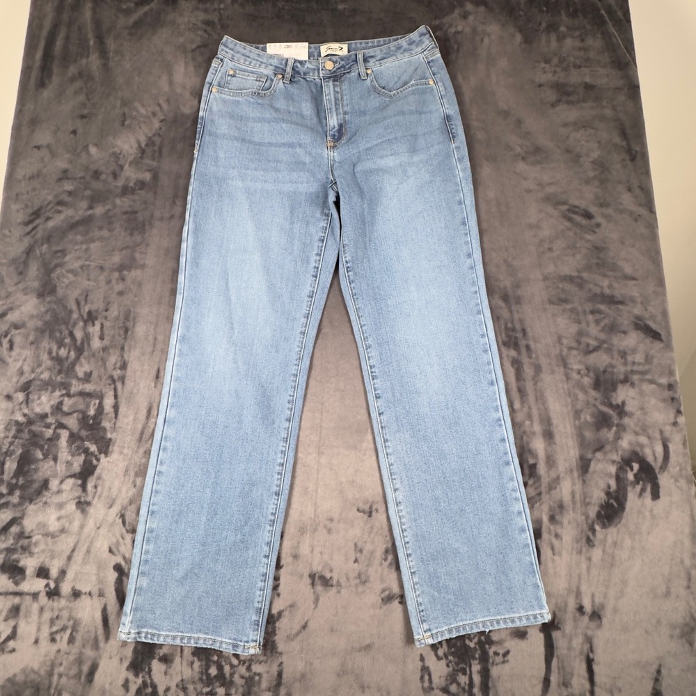 NWT Seven7 Loose Straight Jean Womens 6 Blue High Rise Authentic Wash Denim